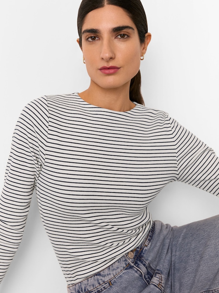 Whistles Stripe Detail Alto Neck Top - Imagen 2 de 5