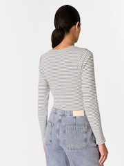Whistles Stripe Detail Alto Neck Top - Imagen 3 de 5