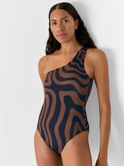 Whistles Brown Swirl Print Swimsuit - Image 1 of 5