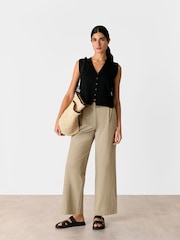 Whistles Green Kate Belt Detail Trousers - Image 3 of 5