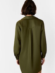 Whistles Green Collared Button Short Dress - Image 2 of 5