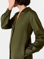 Whistles Green Collared Button Short Dress - Image 3 of 5