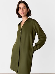 Whistles Green Collared Button Short Dress - Image 4 of 5