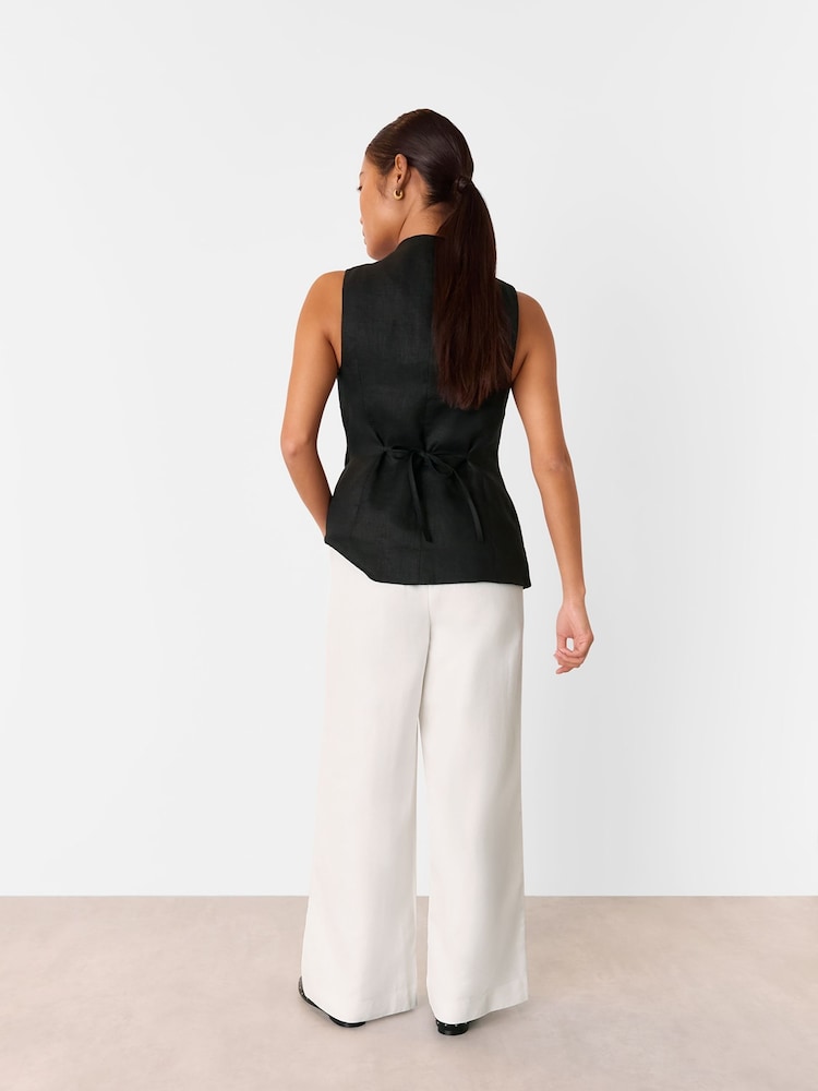 Whistles White Petite Leona Blend Trousers - Image 2 of 5