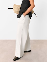 Whistles White Petite Leona Blend Trousers - Image 4 of 5