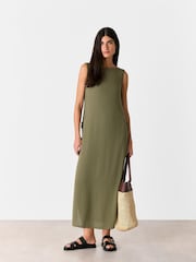 Whistles Green Tie Side Beach Dress - Image 1 of 5