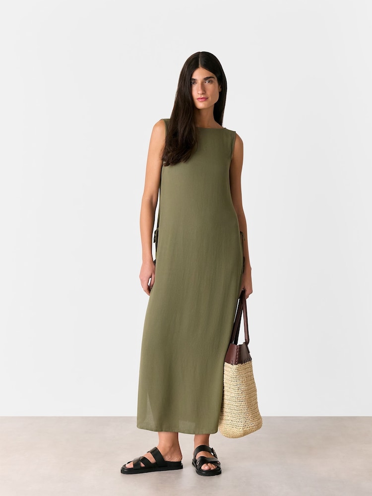 Whistles Green Tie Side Beach Dress - Image 1 of 5