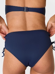 Whistles Blue Mixed Rib Bikini Bottoms - Image 4 of 5