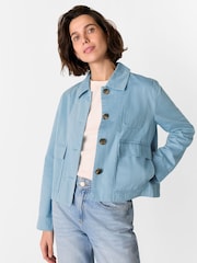 Whistles Blue Marie Casual 100% Cotton Jacket - Image 1 of 5