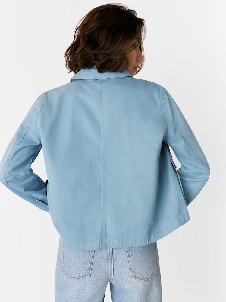 Whistles Blue Marie Casual 100% Cotton Jacket - Image 2 of 5
