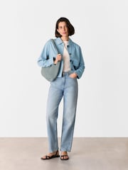 Whistles Blue Marie Casual 100% Cotton Jacket - Image 3 of 5