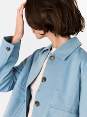 Whistles Blue Marie Casual 100% Cotton Jacket - Image 4 of 5