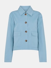 Whistles Blue Marie Casual 100% Cotton Jacket - Image 5 of 5