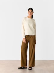 Whistles White Textured Relaxed Jersey Top - Image 2 of 5