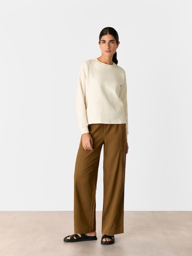 Whistles White Textured Relaxed Jersey Top - Image 2 of 5
