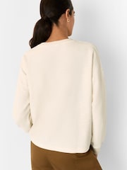 Whistles White Textured Relaxed Jersey Top - Image 4 of 5