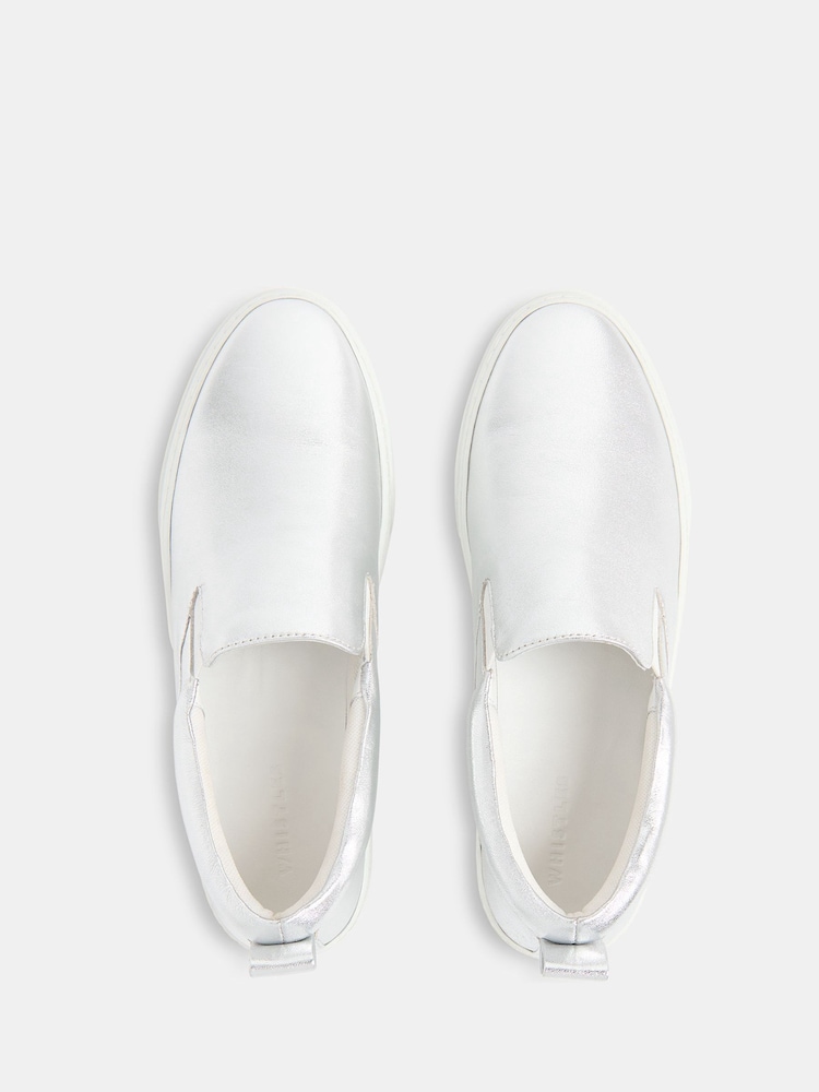 Whistles Silver Kinsley Slip On Trainers - Image 2 of 4
