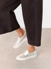 Whistles Silver Kinsley Slip On Trainers - Image 4 of 4