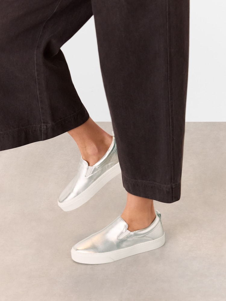 Whistles Silver Kinsley Slip On Trainers - Image 4 of 4