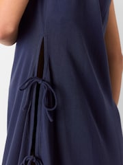 Whistles Blue Tie Side Beach Dress - Image 4 of 5
