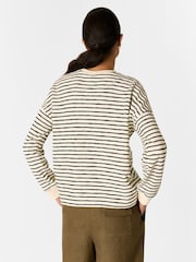 Whistles Black Textured Stripe Jersey Top - Image 2 of 5