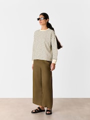 Whistles Black Textured Stripe Jersey Top - Image 3 of 5