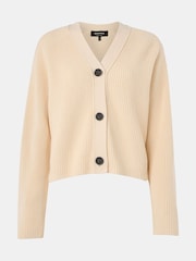 Whistles Cream chrome Petite Petite Nala 100% Cotton Cream Cardigan - Image 5 of 5
