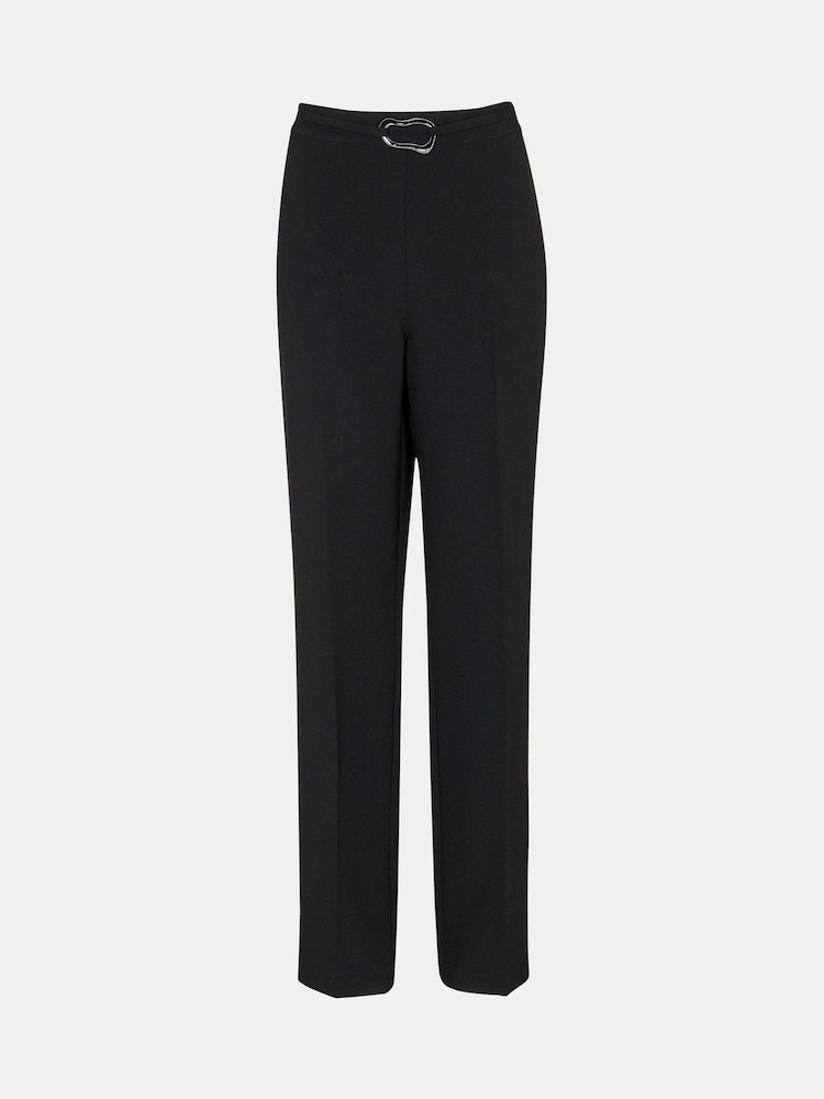 Whistles Black Corinna Belted Crepe Trousers - Image 5 of 5