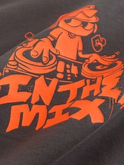 Black/Grey/Orange Slogan Single Woven Pyjamas (3-16yrs) - Image 4 of 4