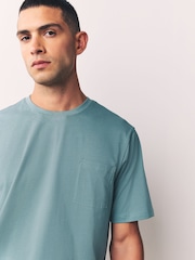 Sage Green/Slate Grey Jersey Open Long Pyjamas Set 2 Pack - Image 7 of 13