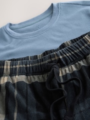 Black Check Textured Cosy Motionflex Cuffed Pyjamas Set - Image 10 of 11