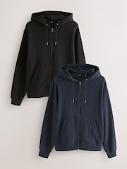 Black/Grey Zip Through Hoodies 2 Pack - Image 1 of 11