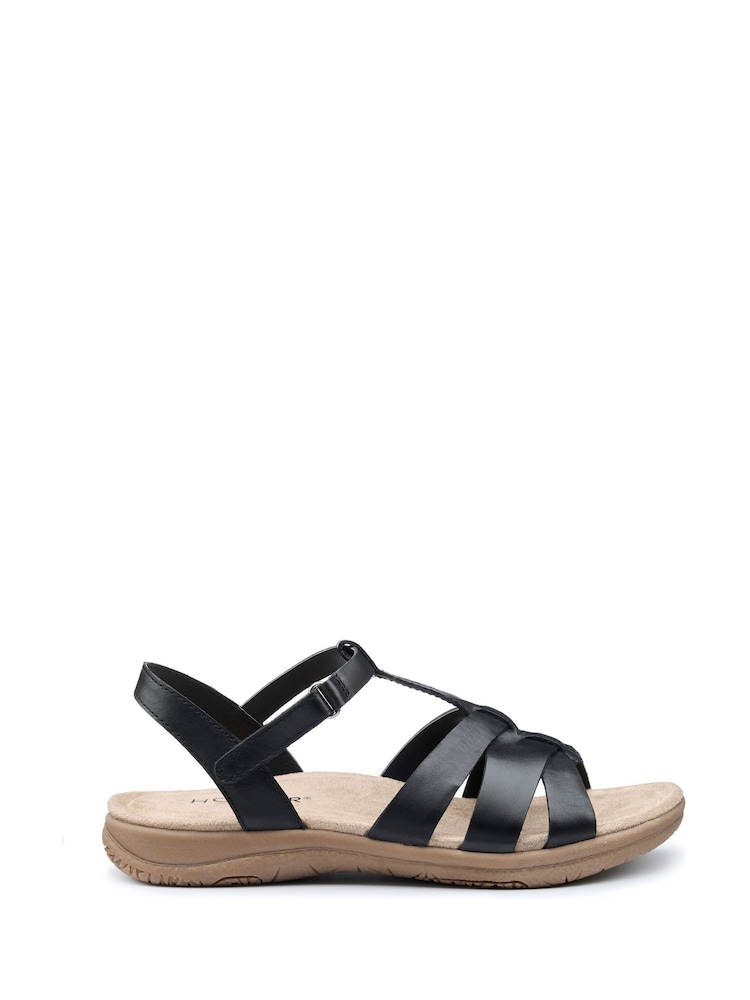 Hotter Black Regular Fit Rainer Touch Fastening Sandals - Image 1 of 4