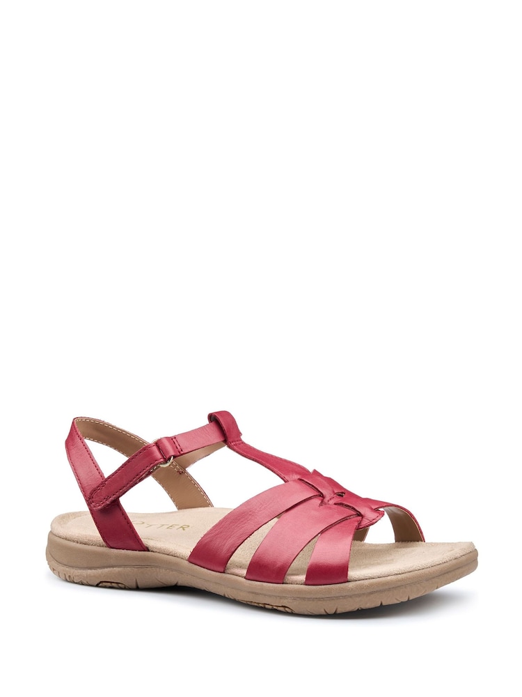 Hotter Red Wide Fit Rainer Touch-Fastening Sandals - Image 2 of 4