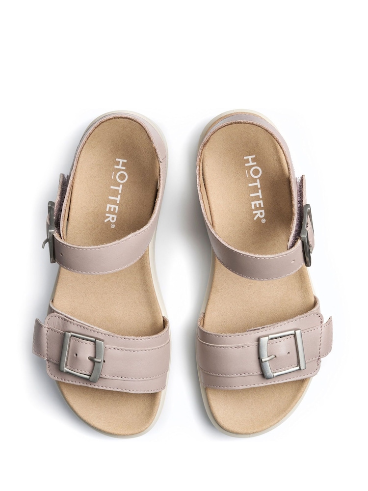Hotter Grey Regular Fit Palma Touch Fastening Sandals - Image 4 of 4