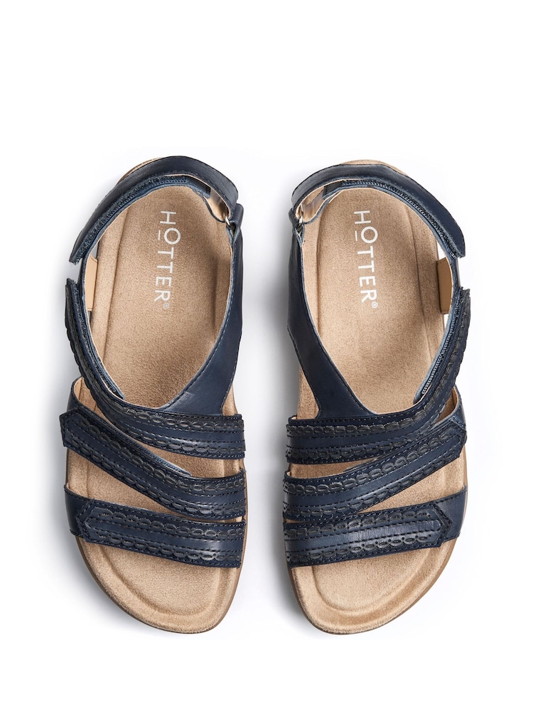 Hotter Blue Regular Fit Savannah Touch Fastening Sandals - Image 4 of 4