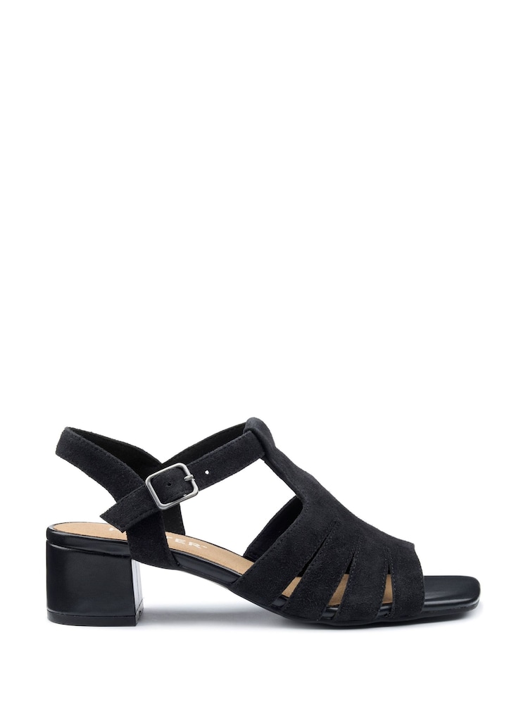 Hotter Black Regular Fit Portofino II Buckle Sandals - Image 1 of 4