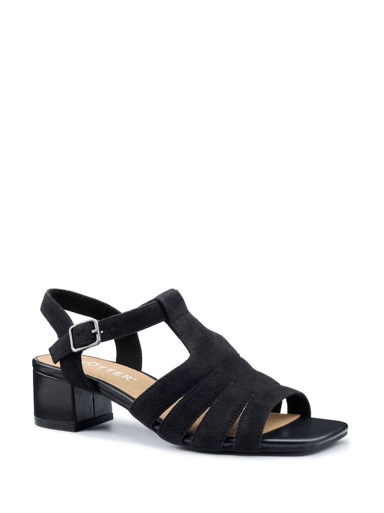 Hotter Black Regular Fit Portofino II Buckle Sandals - Image 2 of 4