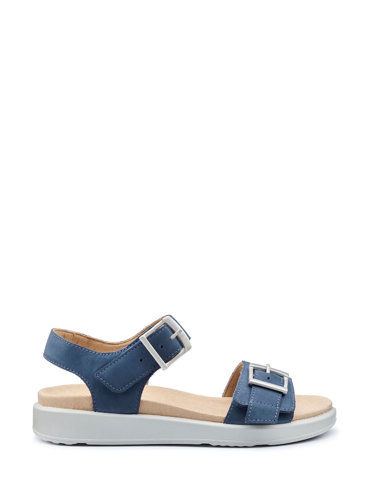 Hotter Blue Wide Fit Palma Touch-Fastening Sandals - Image 1 of 4
