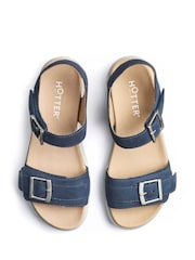 Hotter Blue Wide Fit Palma Touch-Fastening Sandals - Image 4 of 4