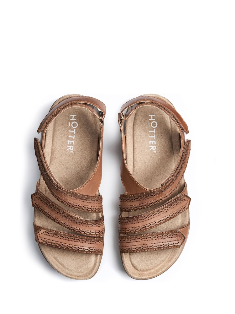 Hotter Brown Wide Fit Savannah Touch-Fastening Sandals - Image 4 of 4
