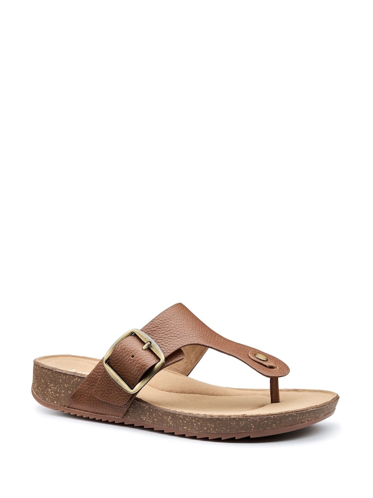 Hotter Brown Wide Fit Resort Slip-On Buckle Sandals - Image 2 of 4