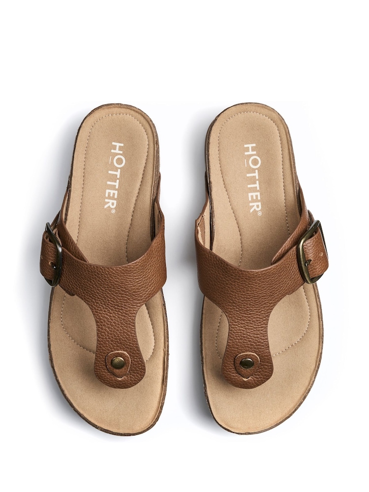 Hotter Brown Wide Fit Resort Slip-On Buckle Sandals - Image 4 of 4