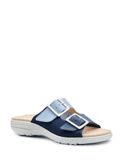 Hotter Blue Wide Fit Sunny Slip-On/Buckle Sandals - Image 2 of 4