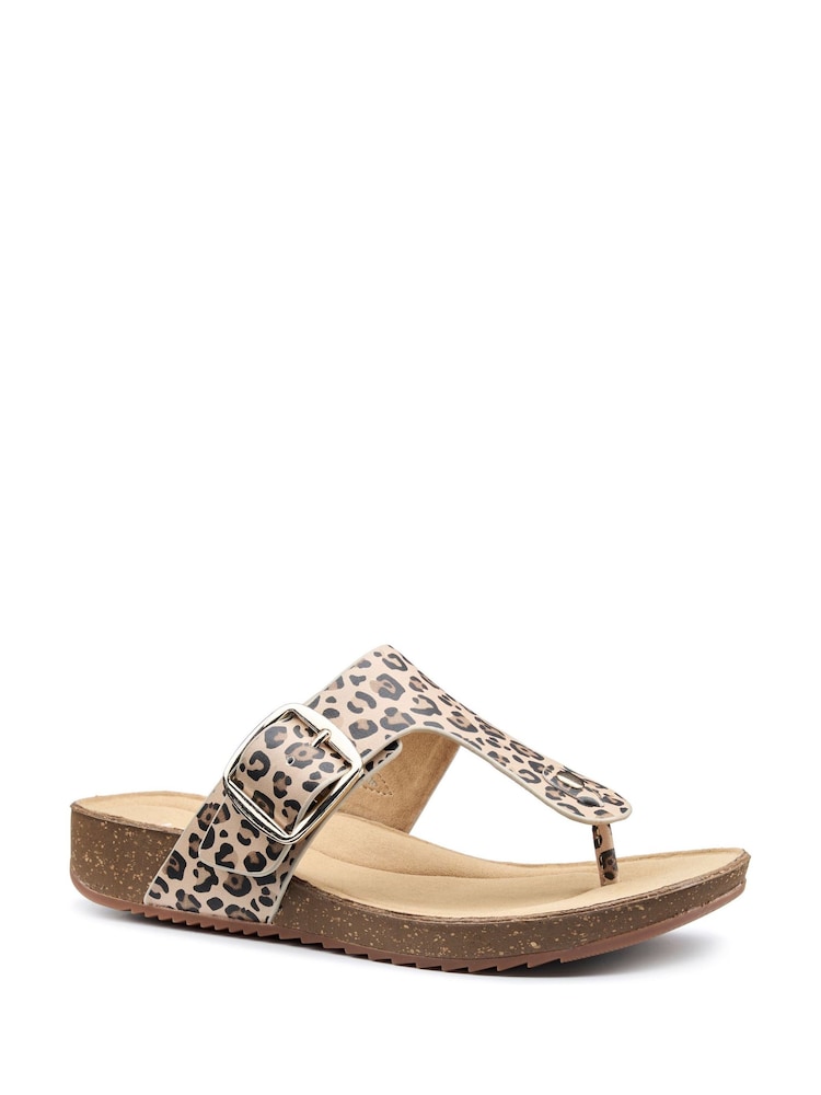 Hotter Animal Print Regular Fit Resort Slip-On/Buckle Sandals - Image 2 of 4