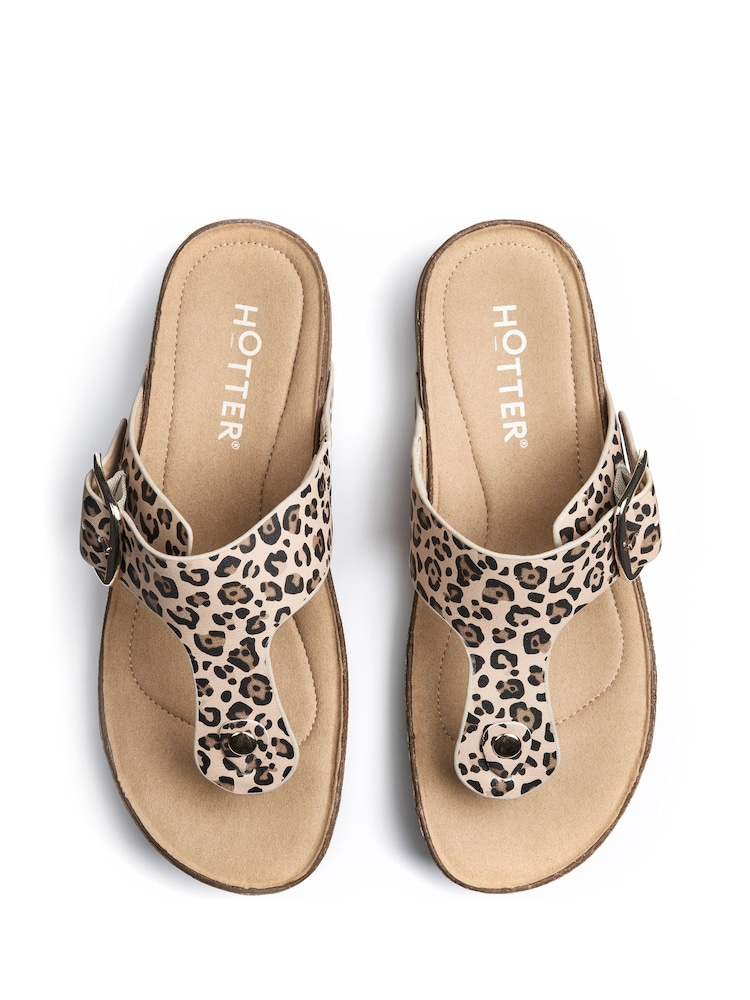 Hotter Animal Print Regular Fit Resort Slip-On/Buckle Sandals - Image 4 of 4