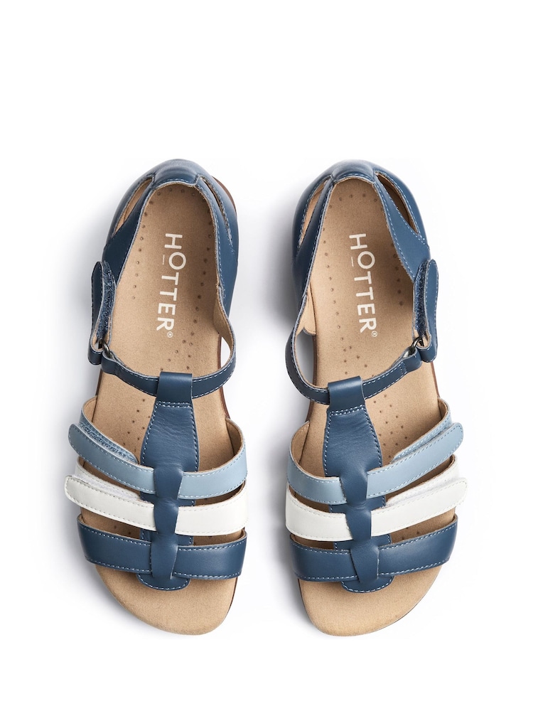 Hotter Blue Regular Fit Solei Touch Fastening Sandals - Image 4 of 4