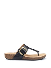 Hotter Black Regular Fit Resort Slip-On/Buckle Sandals - Image 1 of 4