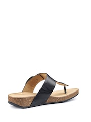 Hotter Black Regular Fit Resort Slip-On/Buckle Sandals - Image 3 of 4