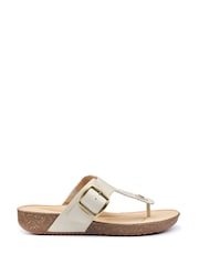 Hotter Natural Regular Fit Resort Slip-On Buckle Sandals - Image 1 of 4